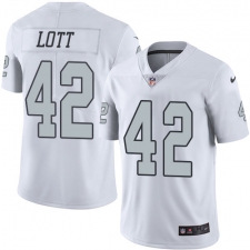 Youth Nike Oakland Raiders #42 Ronnie Lott Limited White Rush Vapor Untouchable NFL Jersey