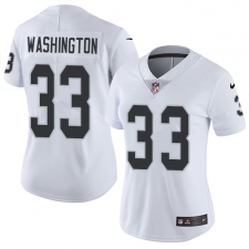 Women's Nike Oakland Raiders #33 DeAndre Washington Elite White NFL Jersey