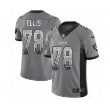 Men's Nike Oakland Raiders #78 Justin Ellis Limited Gray Rush Drift Fashion NFL Jersey