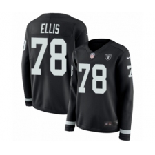 Women's Nike Oakland Raiders #78 Justin Ellis Limited Black Therma Long Sleeve NFL Jersey