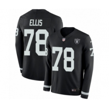 Youth Nike Oakland Raiders #78 Justin Ellis Limited Black Therma Long Sleeve NFL Jersey