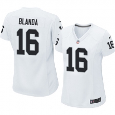 Women's Nike Oakland Raiders #16 George Blanda Game White NFL Jersey