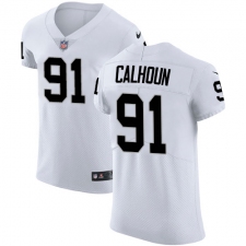 Men's Nike Oakland Raiders #91 Shilique Calhoun White Vapor Untouchable Elite Player NFL Jersey
