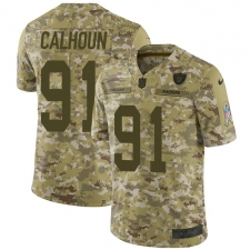 Youth Nike Oakland Raiders #91 Shilique Calhoun Limited Camo 2018 Salute to Service NFL Jersey
