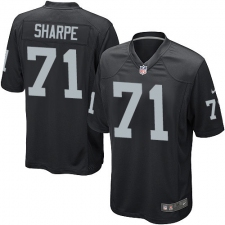 Men's Nike Oakland Raiders #71 David Sharpe Game Black Team Color NFL Jersey