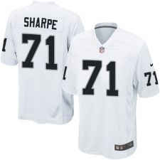 Men's Nike Oakland Raiders #71 David Sharpe Game White NFL Jersey