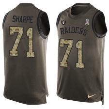 Men's Nike Oakland Raiders #71 David Sharpe Limited Green Salute to Service Tank Top NFL Jersey