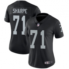 Women's Nike Oakland Raiders #71 David Sharpe Elite Black Team Color NFL Jersey