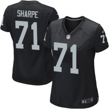 Women's Nike Oakland Raiders #71 David Sharpe Game Black Team Color NFL Jersey