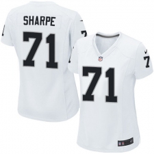 Women's Nike Oakland Raiders #71 David Sharpe Game White NFL Jersey