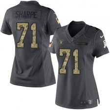 Women's Nike Oakland Raiders #71 David Sharpe Limited Black 2016 Salute to Service NFL Jersey