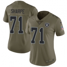 Women's Nike Oakland Raiders #71 David Sharpe Limited Olive 2017 Salute to Service NFL Jersey