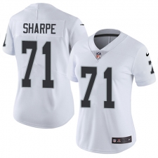 Women's Nike Oakland Raiders #71 David Sharpe White Vapor Untouchable Limited Player NFL Jersey