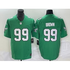 Men's Nike Philadelphia Eagles #99 Jerome Brown Green 2023 F.U.S.E. Vapor Limited Throwback Stitched Football Jersey