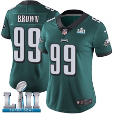 Women's Nike Philadelphia Eagles #99 Jerome Brown Midnight Green Team Color Vapor Untouchable Limited Player Super Bowl LII NFL Jersey