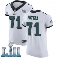 Men's Nike Philadelphia Eagles #71 Jason Peters White Vapor Untouchable Elite Player Super Bowl LII NFL Jersey