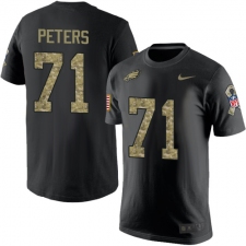 Nike Philadelphia Eagles #71 Jason Peters Black Camo Salute to Service T-Shirt