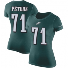 Women's Nike Philadelphia Eagles #71 Jason Peters Green Rush Pride Name & Number T-Shirt