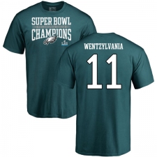 Nike Philadelphia Eagles #11 Carson Wentz Green Wentzylvania Super Bowl LII Champions T-Shirt