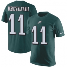 Nike Philadelphia Eagles #11 Carson Wentz Wentzylvania Green Rush Pride Name & Number T-Shirt