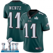 Youth Nike Philadelphia Eagles #11 Carson Wentz Midnight Green Team Color Vapor Untouchable Limited Player Super Bowl LII NFL Jersey