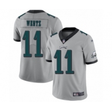Youth Philadelphia Eagles #11 Carson Wentz Limited Silver Inverted Legend Football Jersey