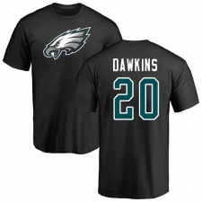 Nike Philadelphia Eagles #20 Brian Dawkins Black Name & Number Logo T-Shirt