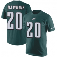 Nike Philadelphia Eagles #20 Brian Dawkins Green Rush Pride Name & Number T-Shirt