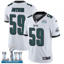 Men's Nike Philadelphia Eagles #59 Seth Joyner White Vapor Untouchable Limited Player Super Bowl LII NFL Jersey