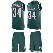 Men's Nike Philadelphia Eagles #34 Donnel Pumphrey Limited Midnight Green Tank Top Suit NFL Jersey