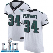 Men's Nike Philadelphia Eagles #34 Donnel Pumphrey White Vapor Untouchable Elite Player Super Bowl LII NFL Jersey
