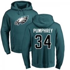 Nike Philadelphia Eagles #34 Donnel Pumphrey Green Name & Number Logo Pullover Hoodie