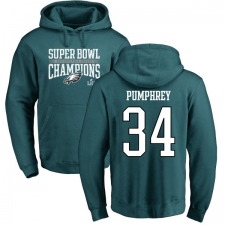 Nike Philadelphia Eagles #34 Donnel Pumphrey Green Super Bowl LII Champions Pullover Hoodie