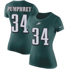 Women's Nike Philadelphia Eagles #34 Donnel Pumphrey Green Rush Pride Name & Number T-Shirt