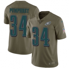 Youth Nike Philadelphia Eagles #34 Donnel Pumphrey Limited Olive 2017 Salute to Service NFL Jersey