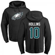 Nike Philadelphia Eagles #10 Mack Hollins Black Name & Number Logo Pullover Hoodie
