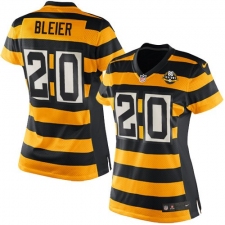 Women's Nike Pittsburgh Steelers #20 Rocky Bleier Elite Yellow/Black Alternate 80TH Anniversary Throwback NFL Jersey