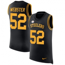 Men's Nike Pittsburgh Steelers #52 Mike Webster Limited Black Rush Player Name & Number Tank Top NFL Jersey
