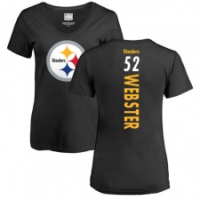 NFL Women's Nike Pittsburgh Steelers #52 Mike Webster Black Backer Slim Fit T-Shirt
