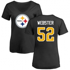 NFL Women's Nike Pittsburgh Steelers #52 Mike Webster Black Name & Number Logo Slim Fit T-Shirt