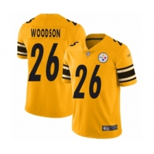 Men's Pittsburgh Steelers #26 Rod Woodson Limited Gold Inverted Legend Football Jersey