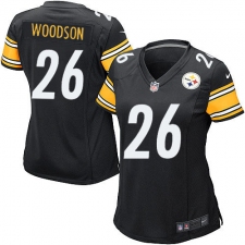 Women's Nike Pittsburgh Steelers #26 Rod Woodson Game Black Team Color NFL Jersey
