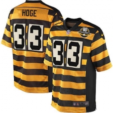 Men's Nike Pittsburgh Steelers #33 Merril Hoge Elite Yellow/Black Alternate 80TH Anniversary Throwback NFL Jersey