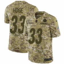 Men's Nike Pittsburgh Steelers #33 Merril Hoge Limited Camo 2018 Salute to Service NFL Jersey