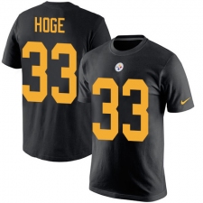 Nike Pittsburgh Steelers #33 Merril Hoge Black Rush Pride Name & Number T-Shirt