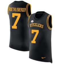 Men's Nike Pittsburgh Steelers #7 Ben Roethlisberger Limited Black Rush Player Name & Number Tank Top NFL Jersey