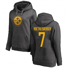 NFL Women's Nike Pittsburgh Steelers #7 Ben Roethlisberger Ash One Color Pullover Hoodie