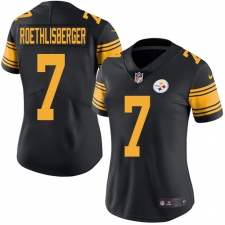 Women's Nike Pittsburgh Steelers #7 Ben Roethlisberger Limited Black Rush Vapor Untouchable NFL Jersey