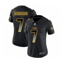 Women's Pittsburgh Steelers #7 Ben Roethlisberger Limited Black Smoke Fashion Football Jersey