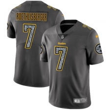 Youth Nike Pittsburgh Steelers #7 Ben Roethlisberger Gray Static Vapor Untouchable Limited NFL Jersey